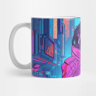 Vaporwave Cyberpunk Girl Mug